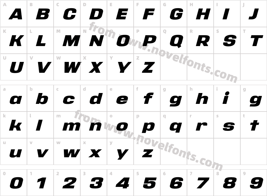 Address Sans Pro Xt Black ItCharacter Map