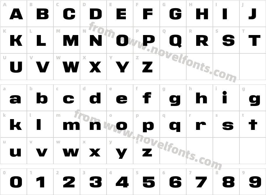 Address Sans Pro Xt BlackCharacter Map