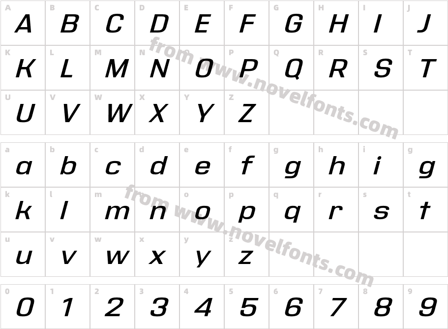 Address Sans Pro Xt Semibold itCharacter Map
