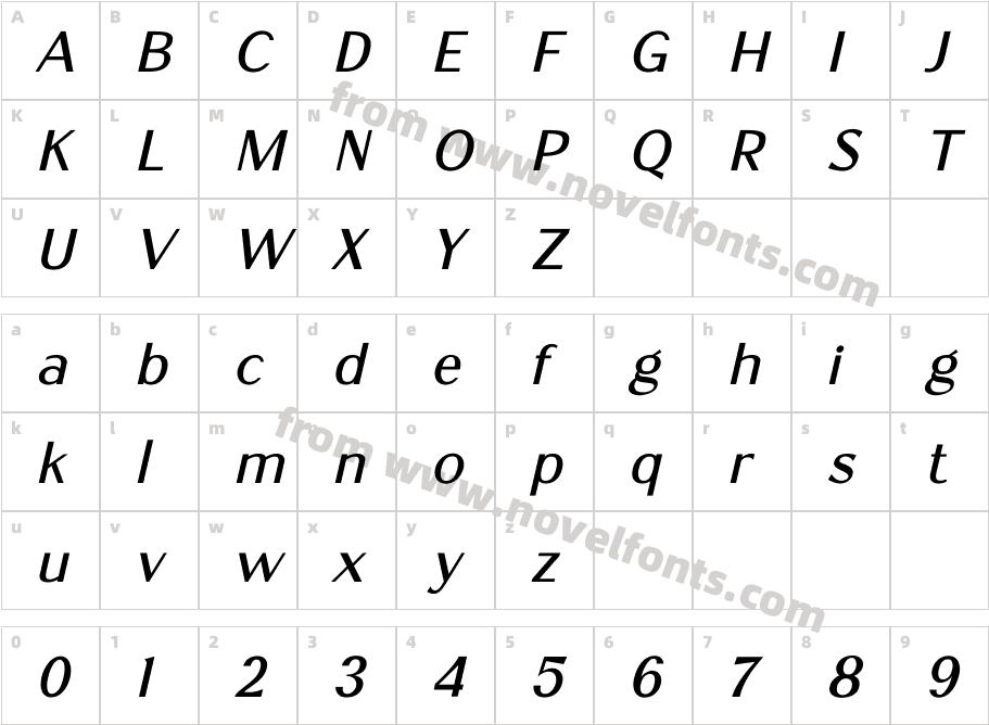 Adegoke ItalicCharacter Map