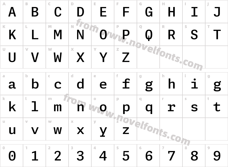 Adelle Mono W05 SemiboldCharacter Map