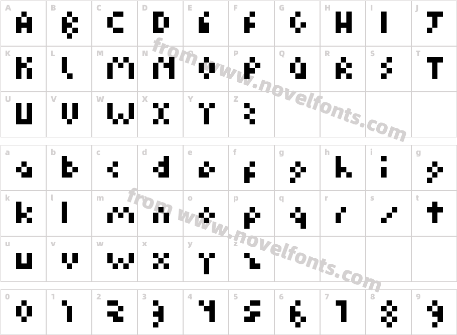 Kuadriculado normalCharacter Map