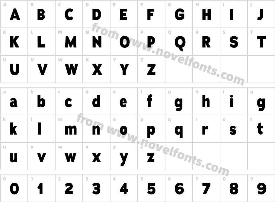 Adrianna Condensed Extra BoldCharacter Map