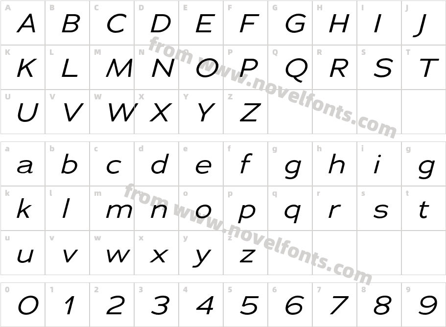 Adrianna Extended ItalicCharacter Map