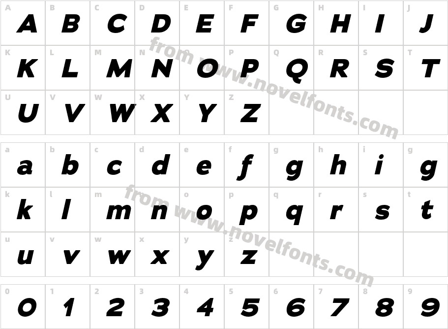 Adrianna Extrabold ItalicCharacter Map