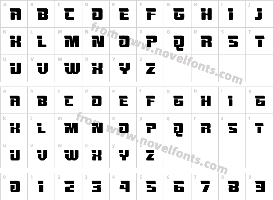 Advero RegularCharacter Map