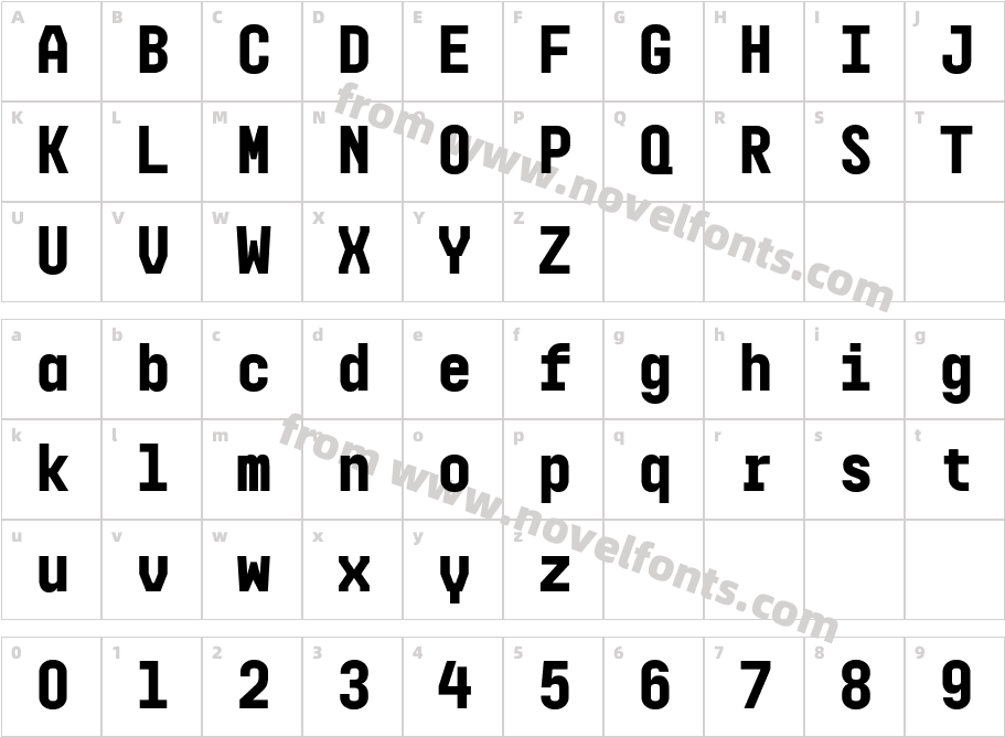 Aeion Mono Test Extra BoldCharacter Map
