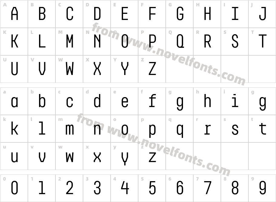 Aeion Mono Test RegularCharacter Map