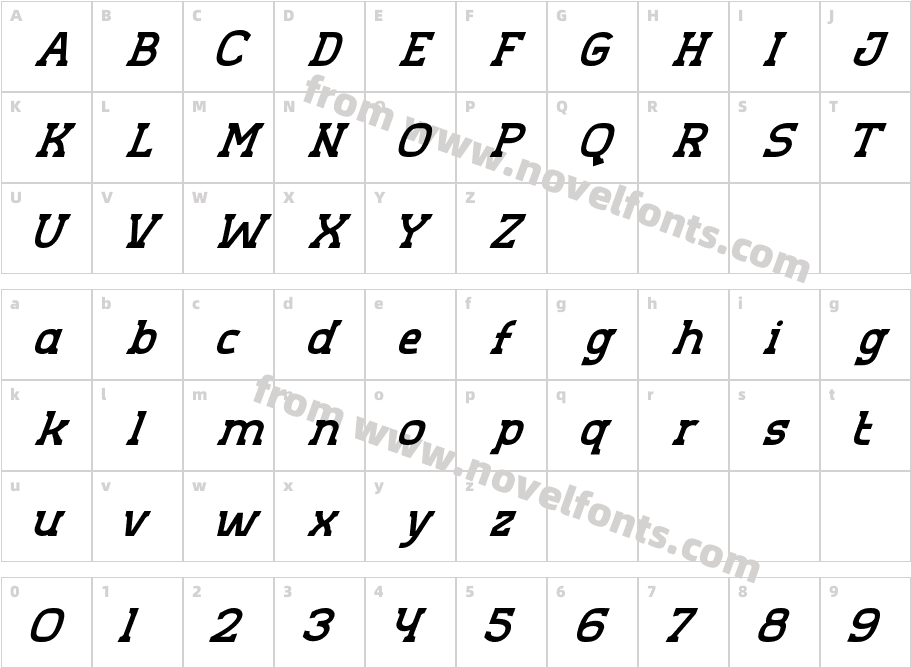 Aero Sans Semibold SlantCharacter Map