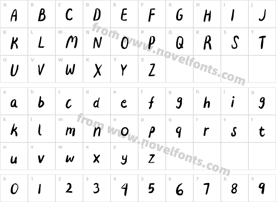 Aerys RegularCharacter Map