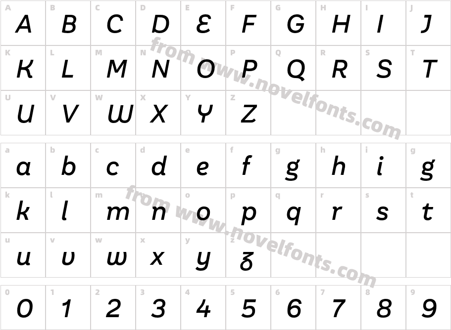 Aestetico Informal Medium ItCharacter Map