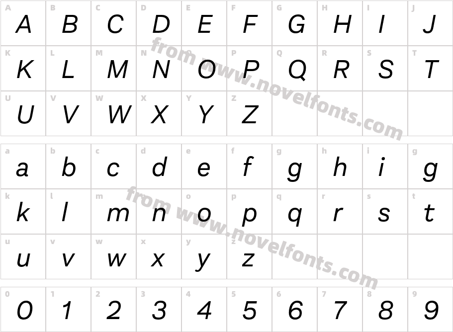 Aestetico Regular ItCharacter Map