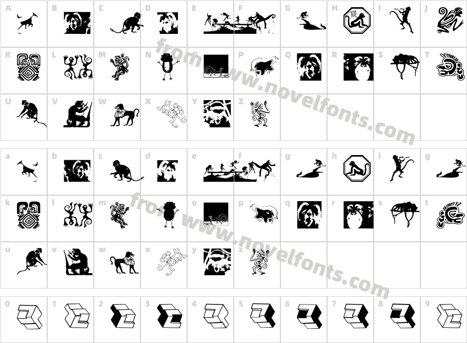 Affig MonkeysCharacter Map
