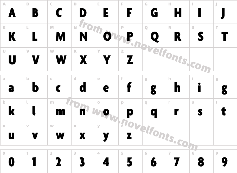 Agenda Black CondensedCharacter Map