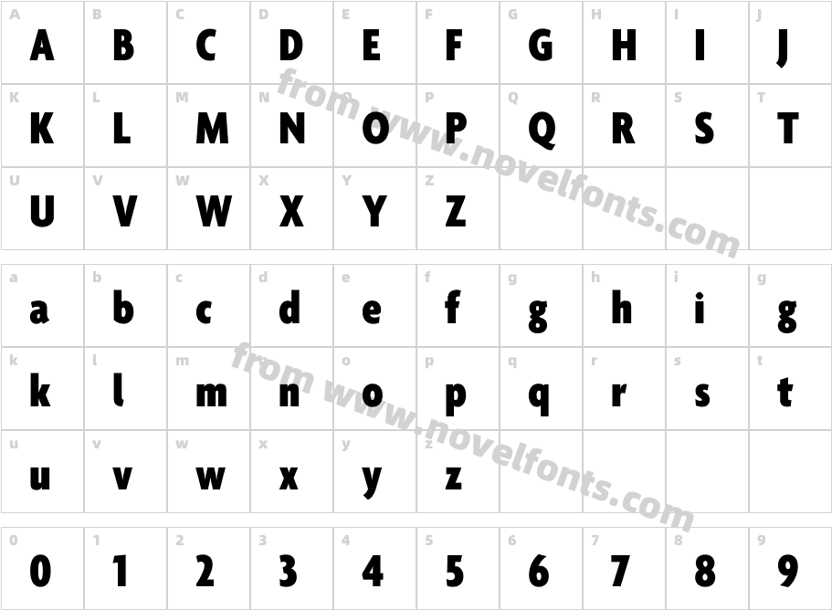 Agenda One Condensed BlackCharacter Map