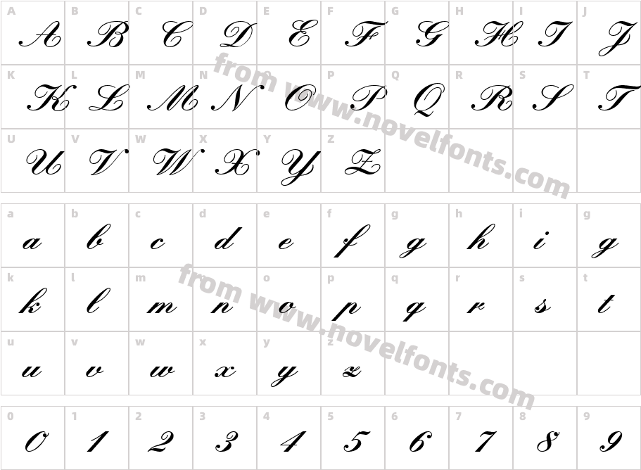 KunstlerschreibschD-BoldCharacter Map