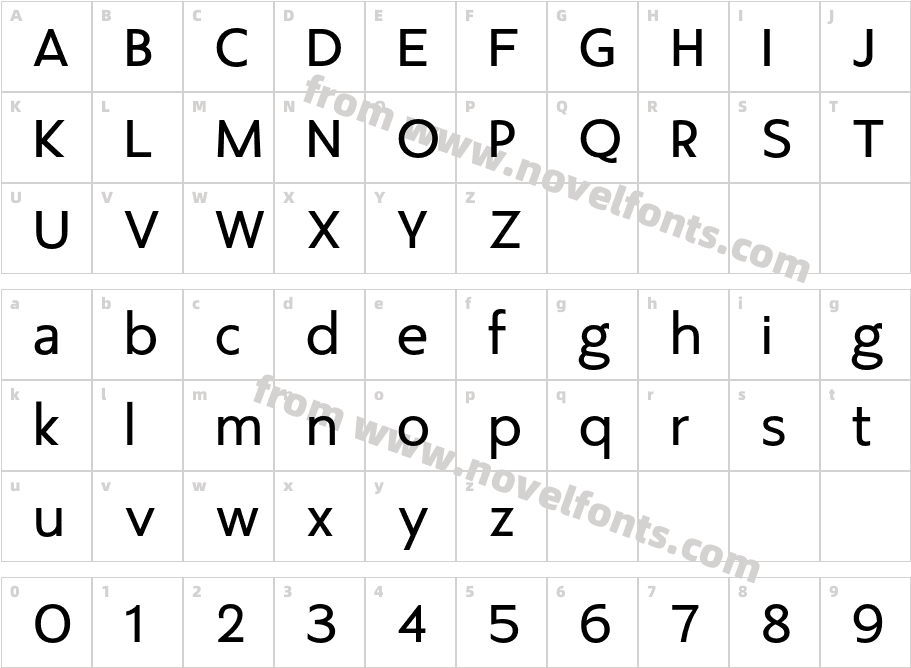 Agis MediumCharacter Map