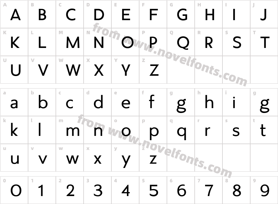 Agis MediumCharacter Map