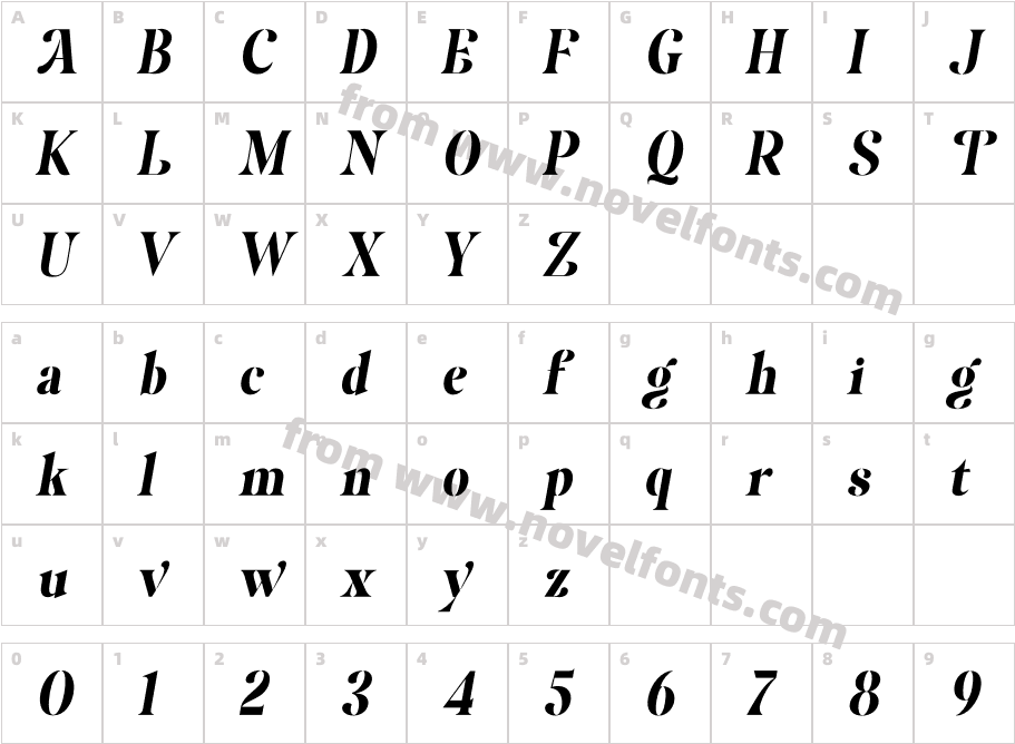Agitan Italic RegularCharacter Map