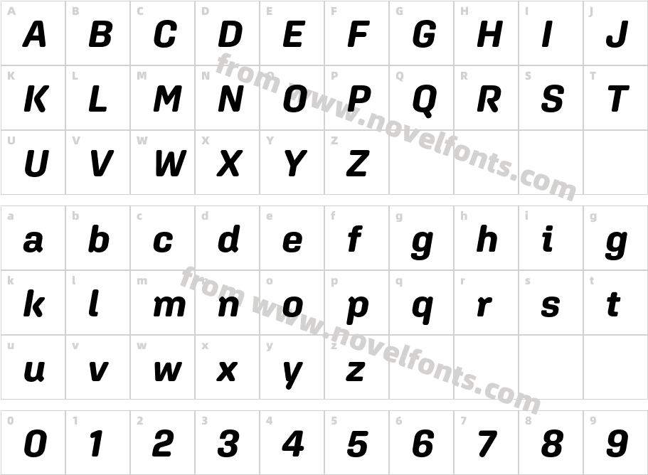 Aglet Sans Bold ItalicCharacter Map