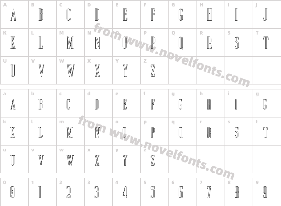 Aguero Serif Rounded OutlineCharacter Map