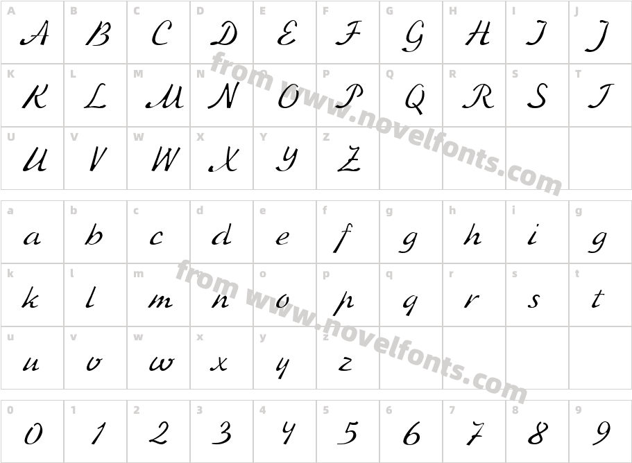 KursivCCharacter Map