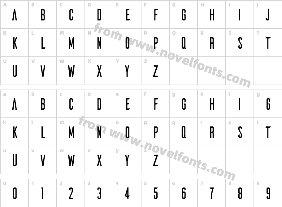 Ailerons RegularCharacter Map