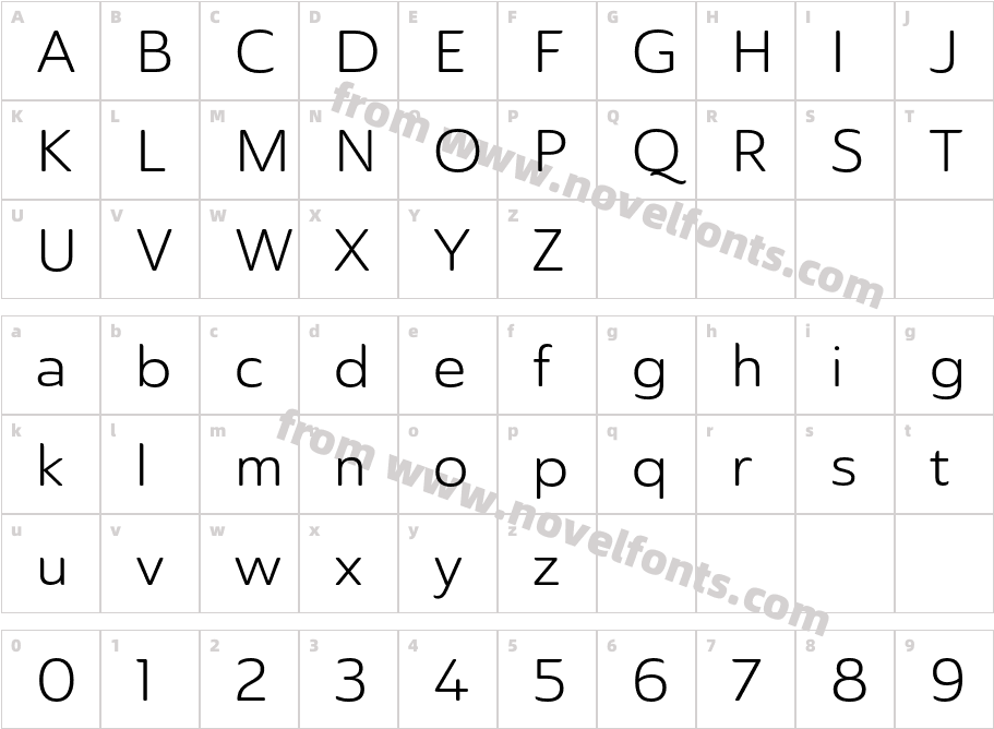 Ainslie Sans Ext BookCharacter Map