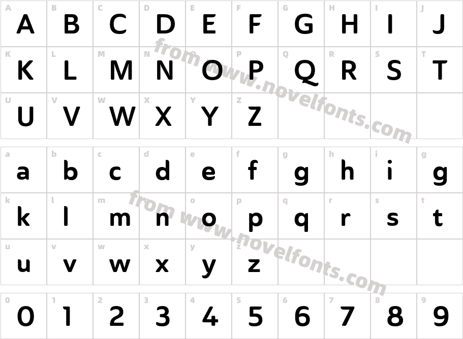 Ainslie Sans Norm BoldCharacter Map