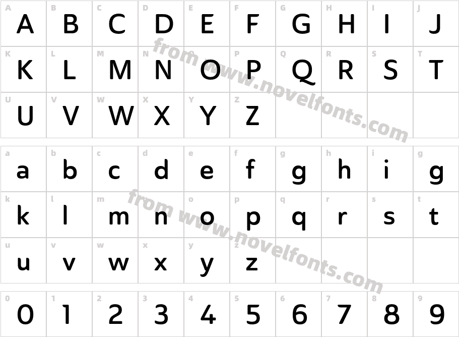 Ainslie Sans Norm DemiCharacter Map