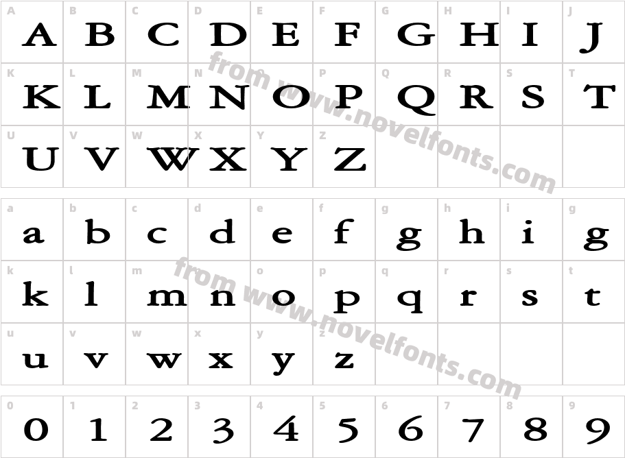 Amery Extended BoldCharacter Map