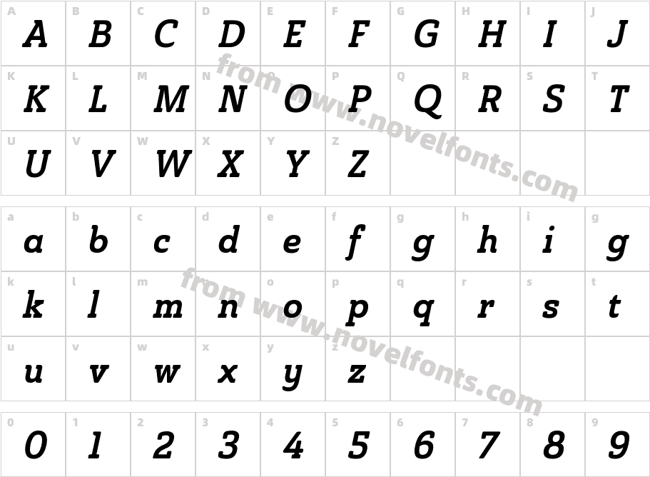 Ainslie Slab Con Bol ItCharacter Map