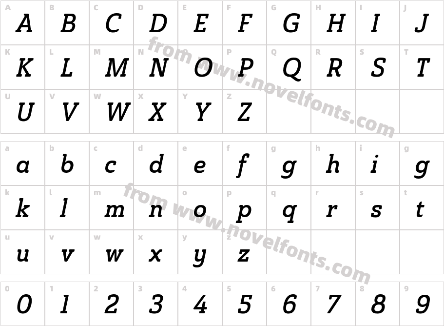 Ainslie Slab Con Dem ItCharacter Map