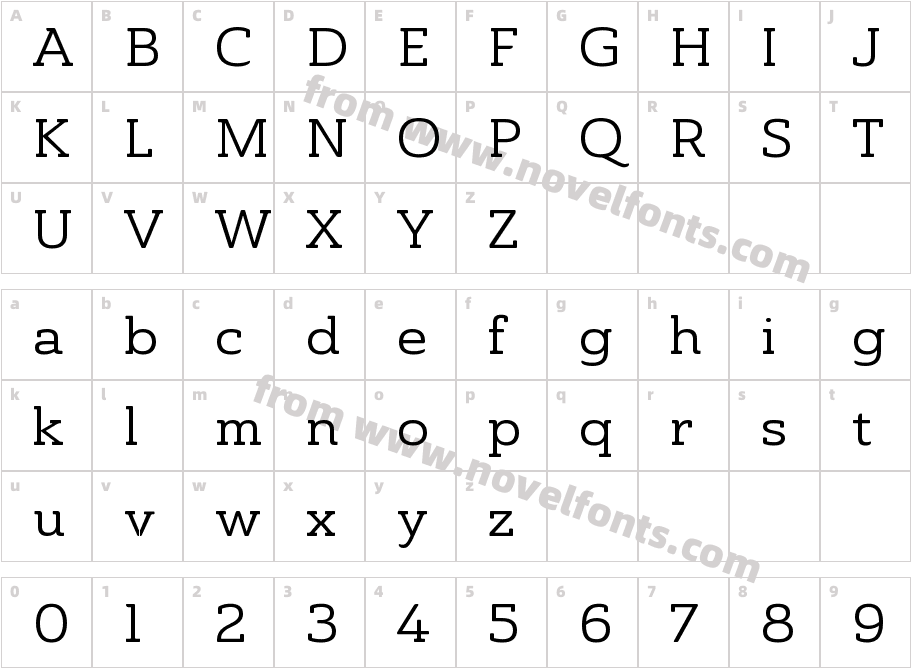 Ainslie Slab Ext RegCharacter Map