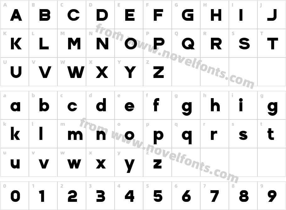 Alacrity Sans BlackCharacter Map