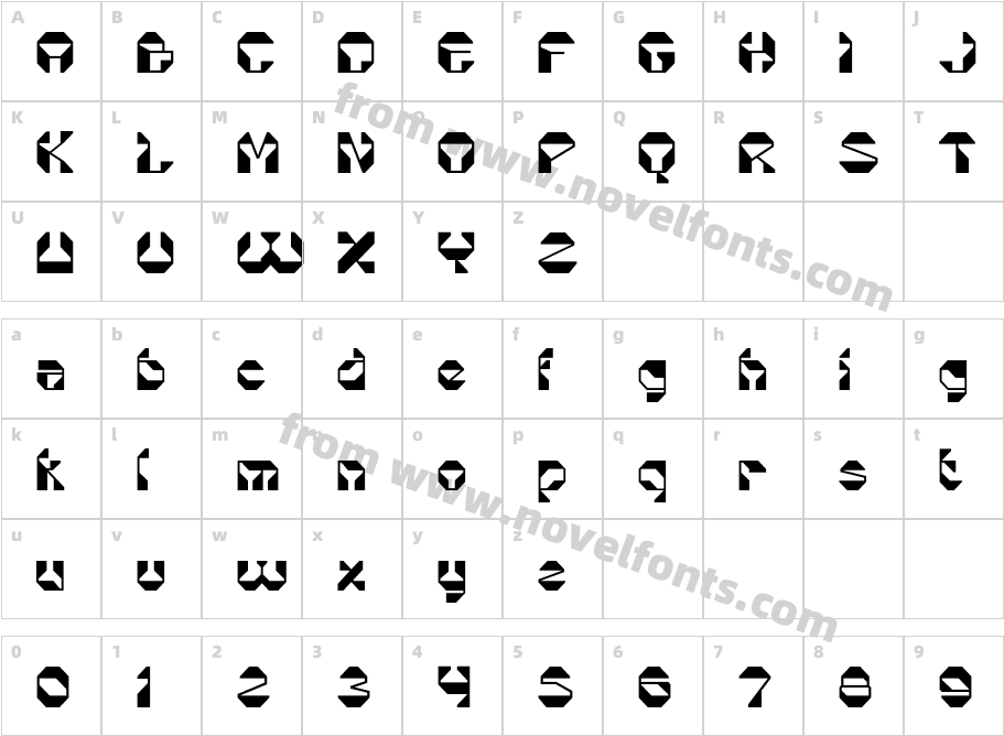 Alacus RegularCharacter Map