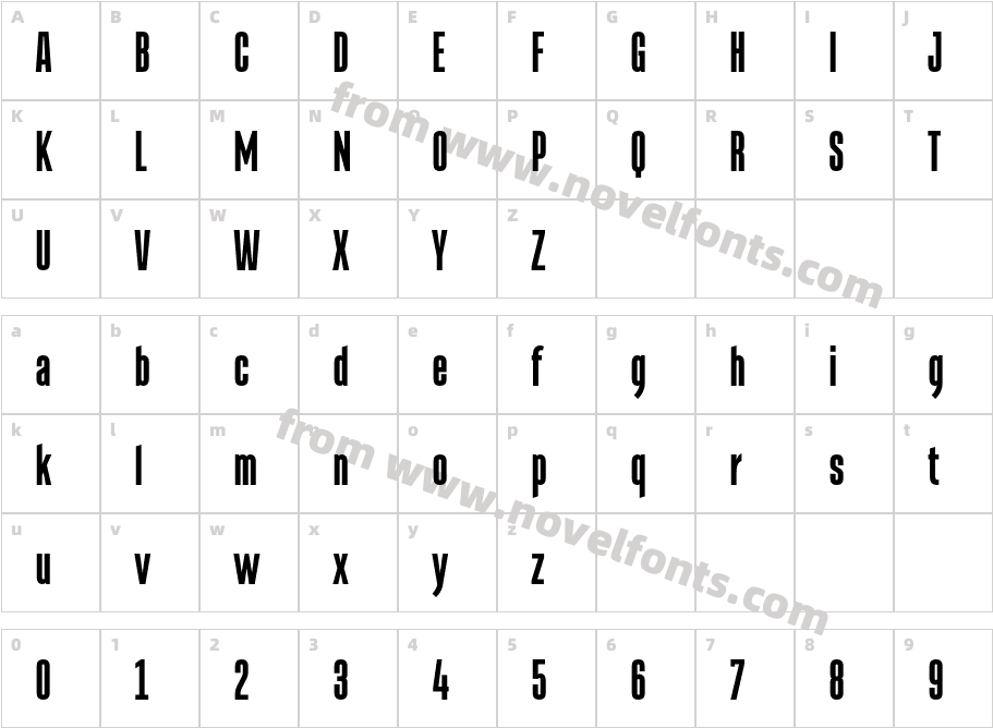 Albireo Extra Cond Extra BoldCharacter Map