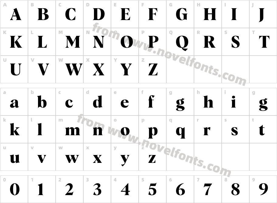 Albra BoldCharacter Map