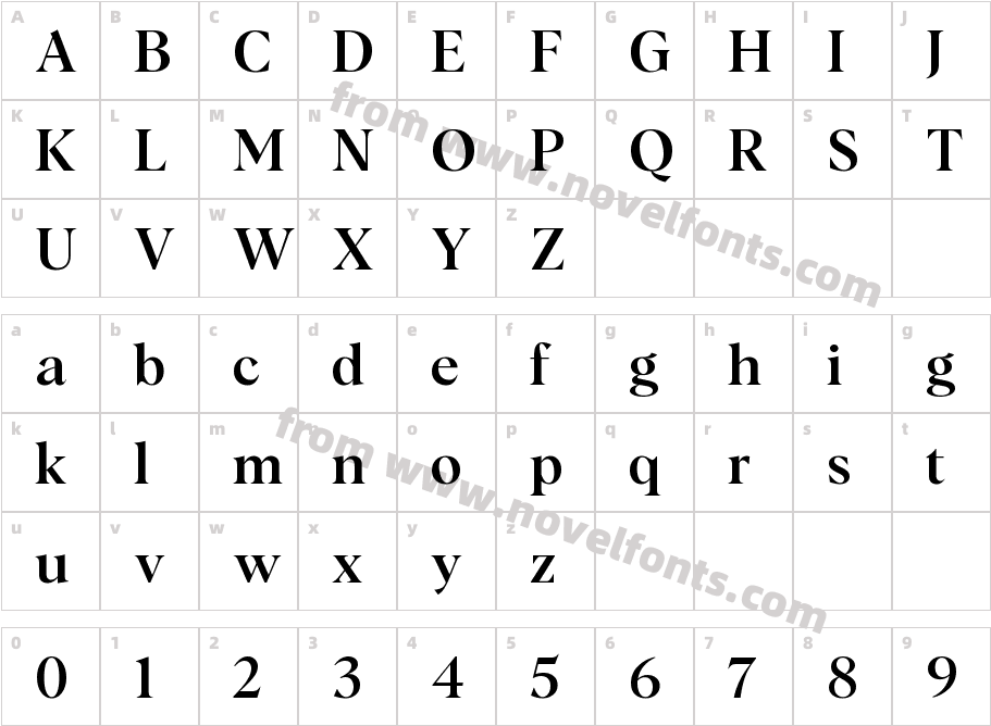 Albra MediumCharacter Map