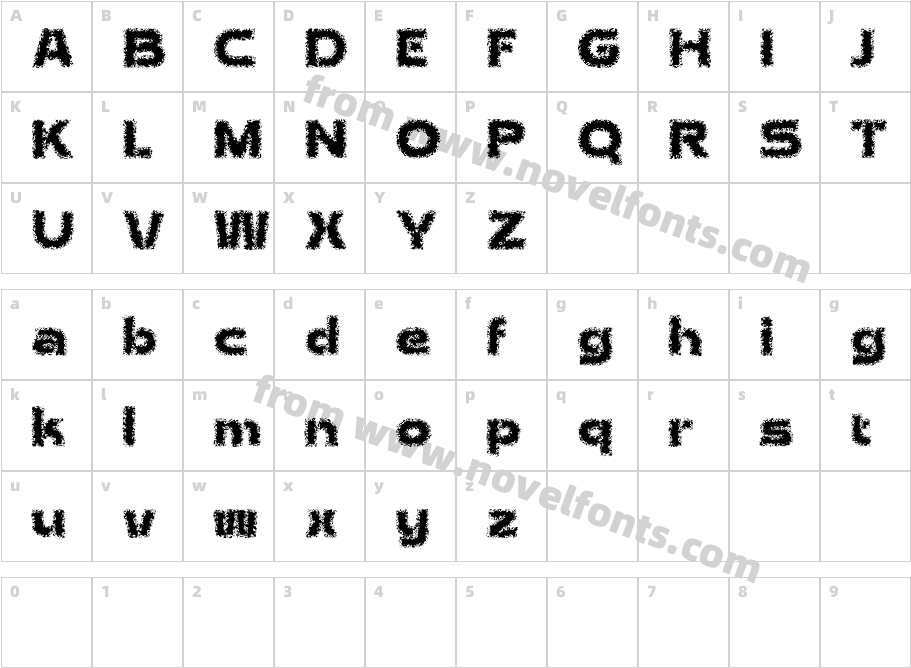 Aldercy Unfocus Demo RegularCharacter Map