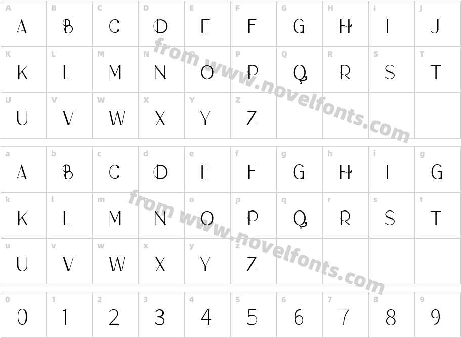 LAMORA RegularCharacter Map