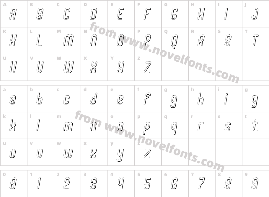Alegra Solar Bold ItalicCharacter Map
