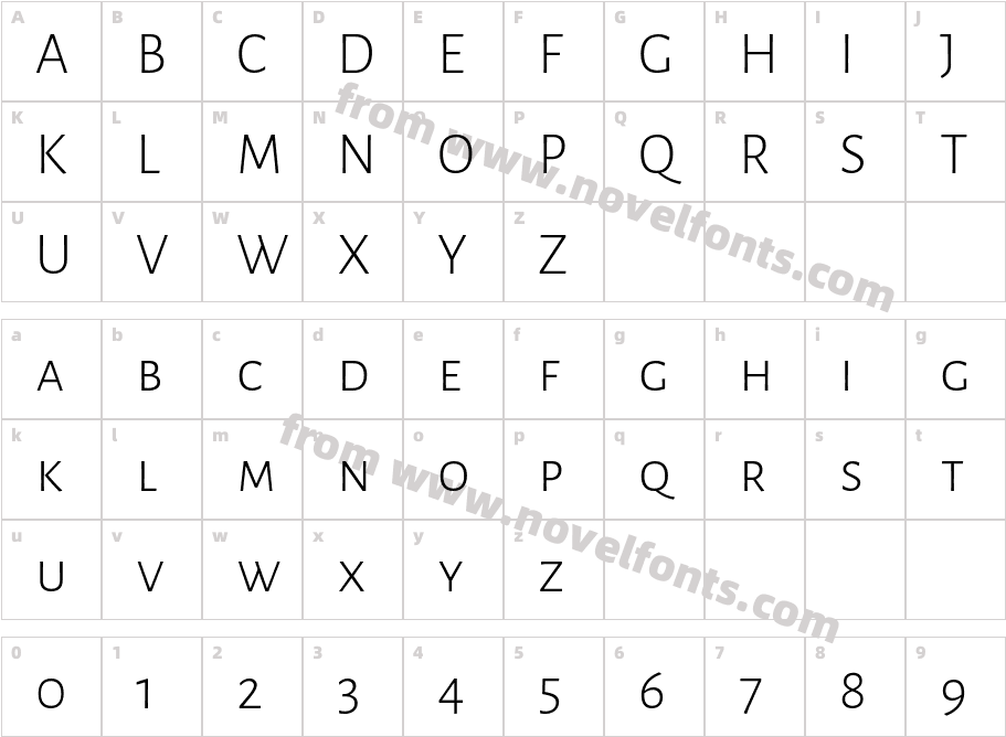 Alegreya Sans SC LightCharacter Map