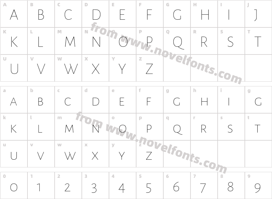 Alegreya Sans SC ThinCharacter Map