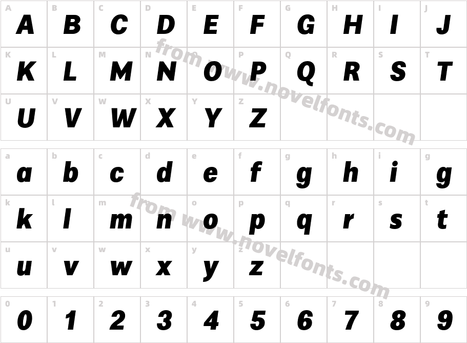 Alergia Normal BlackitalicCharacter Map
