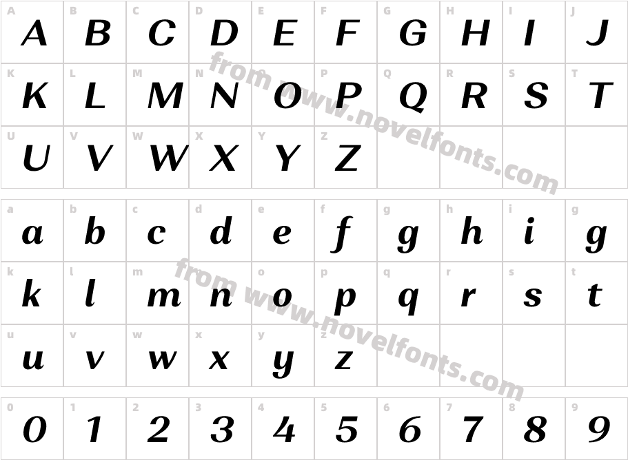 Alethia Next Bold ItalicCharacter Map