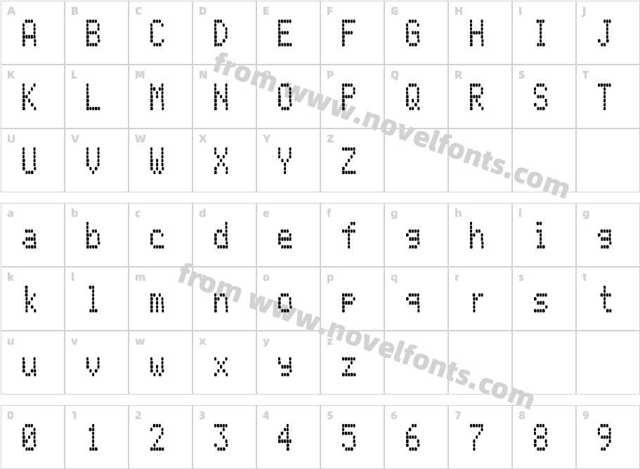 LCD AT&T PhoneCharacter Map