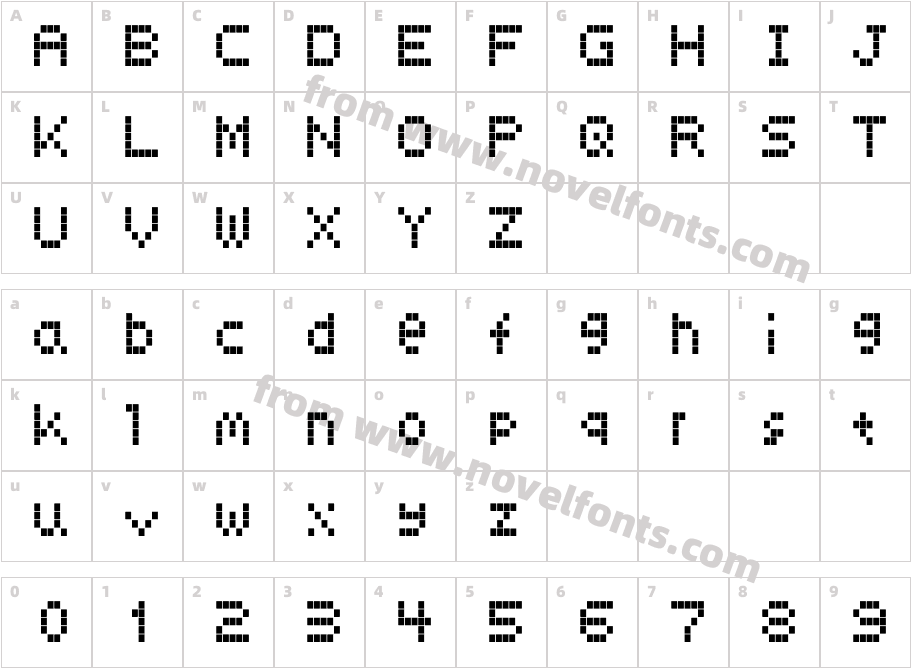 LCD RegularCharacter Map