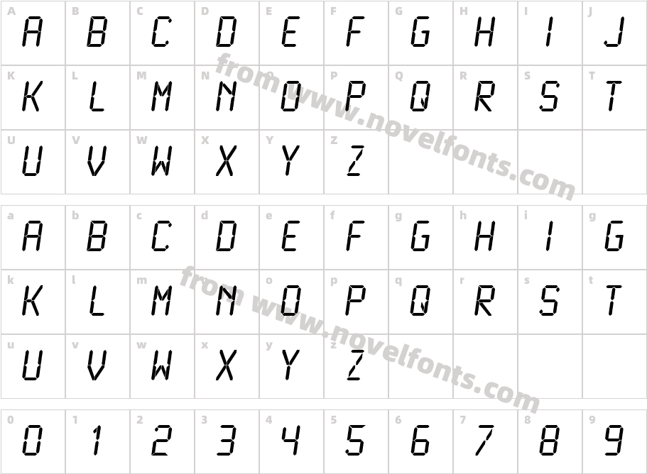 LCDMono NormalCharacter Map