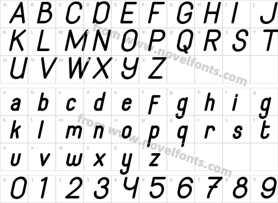 Algeko ItalicCharacter Map